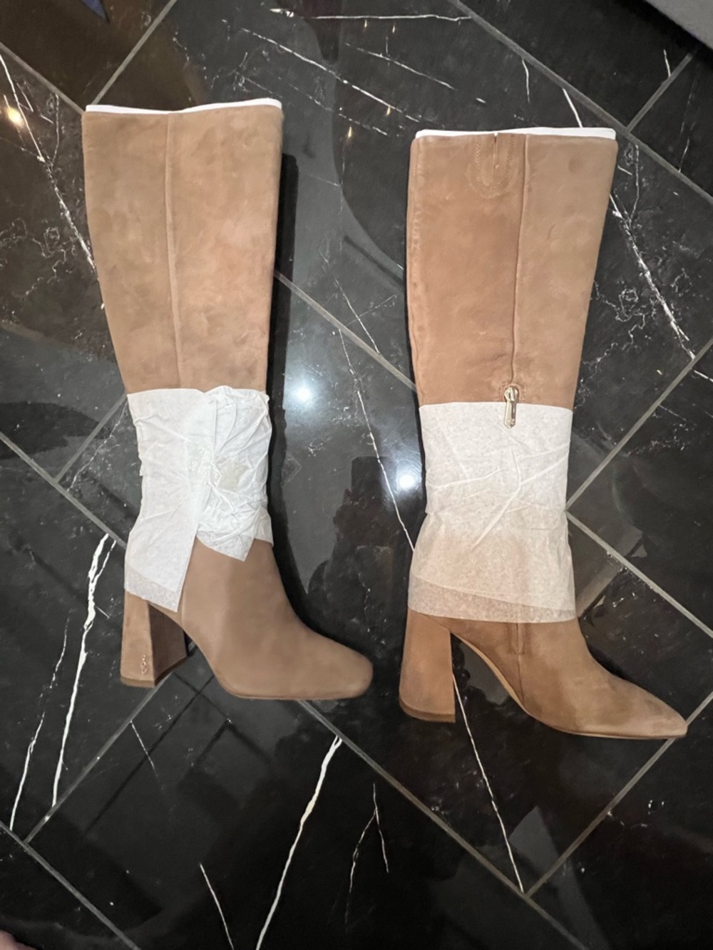 Sam Edelman Brand New- Taupe Suede Over-the-Knee Block Heel Boots Size 5 us